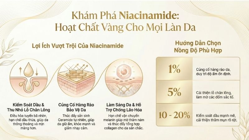 niacinamide 10% co tac dung gi cho da