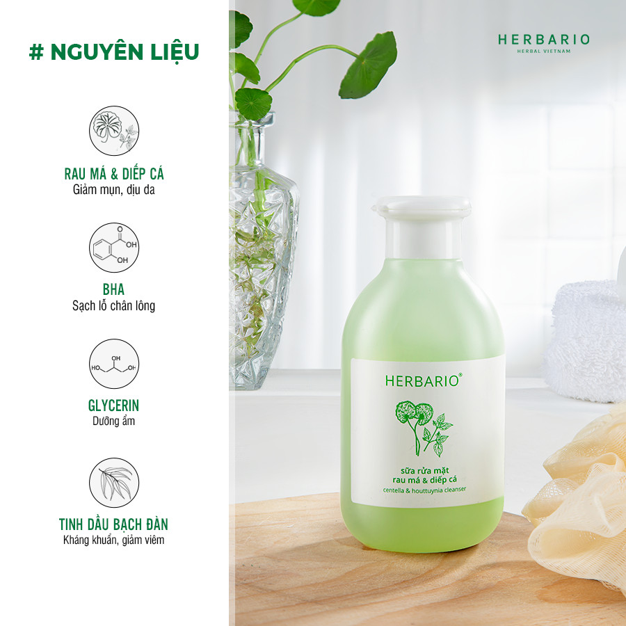 Sữa rửa mặt rau má và diếp cá Herbario