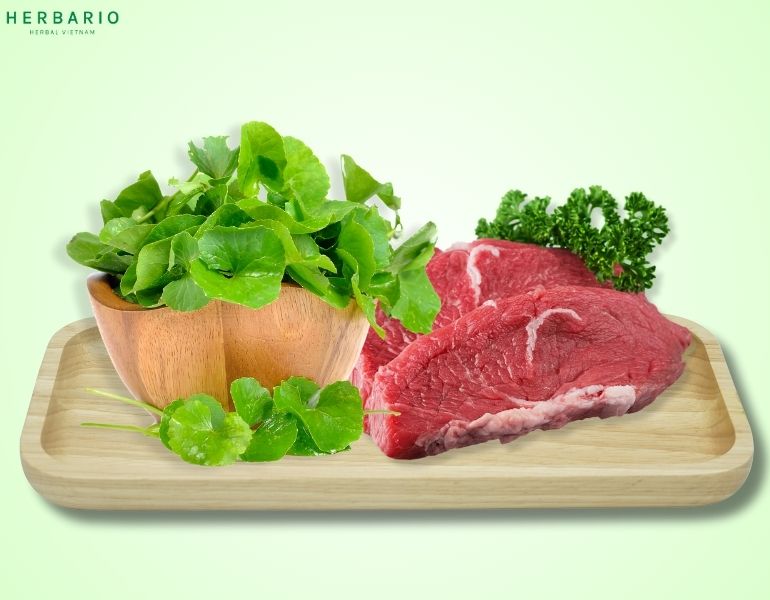 Nguyên liệu nấu canh rau má thịt bò