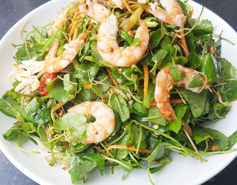 Salad rau má tôm tươi