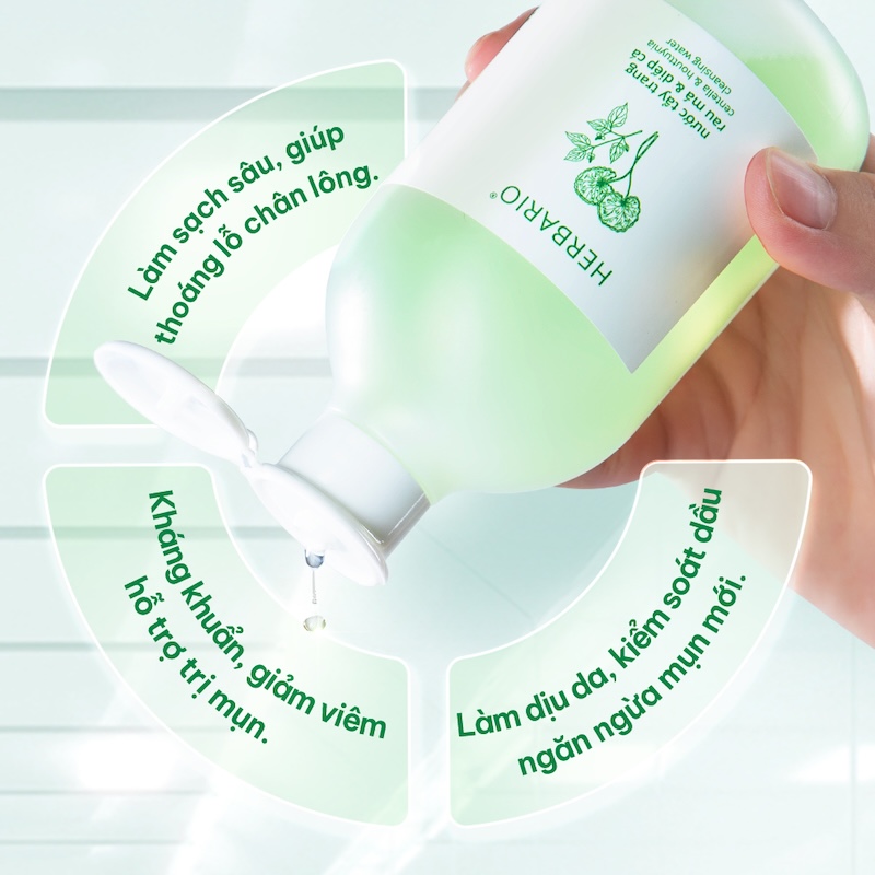Nước tẩy trang rau má & diếp cá Herbario nuoc tay trang rau ma diep ca herbario
