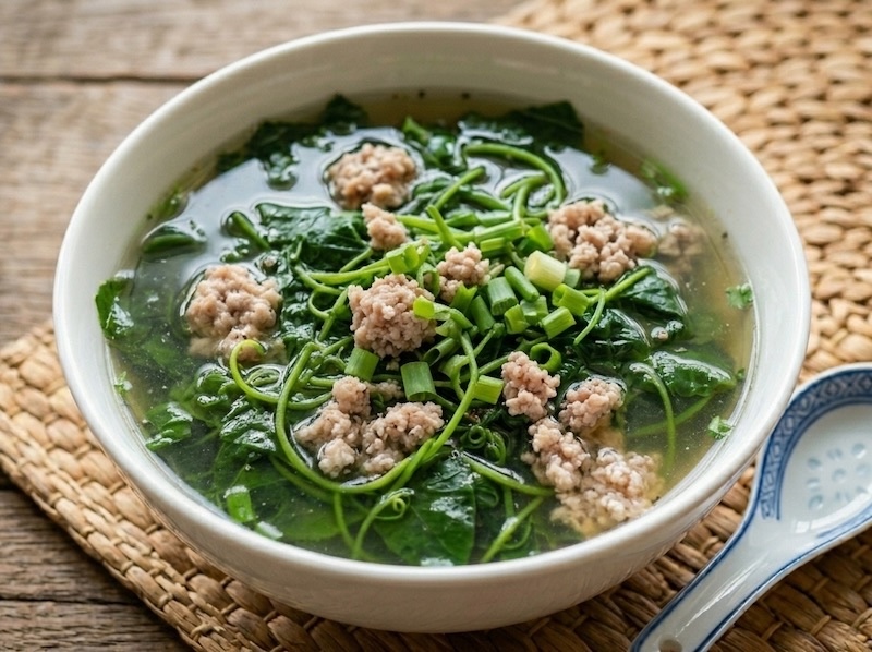 cach nau canh rau ma thit bam