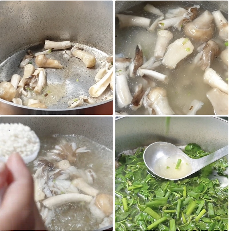 cach nau canh rau ma nam rom