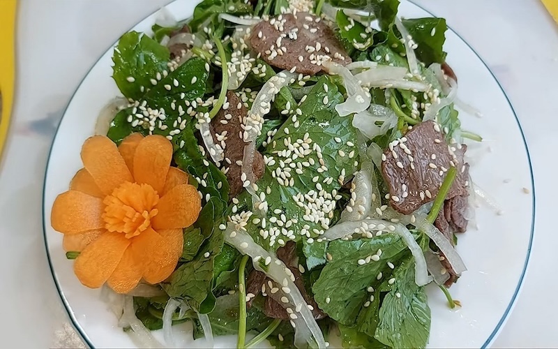 Cách làm gỏi rau má bò lát chay cach lam goi rau ma bo lat chay