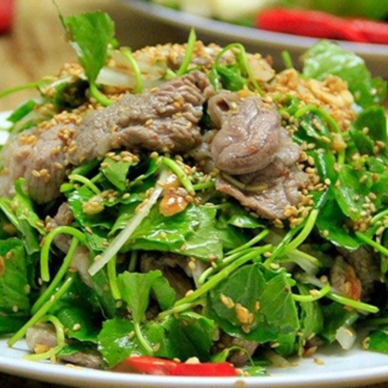 cach lam goi rau ma tron thit bo