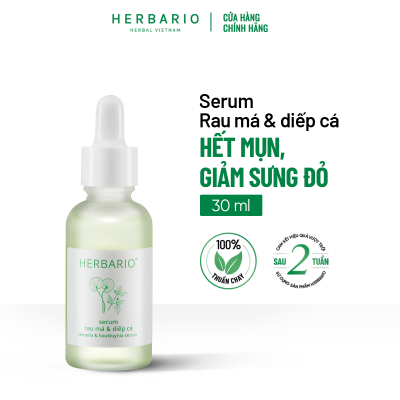 Serum Rau má & Diếp cá Herbario 30ml sạch mụn, thuần chay