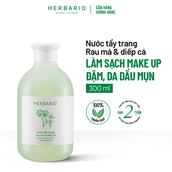 Nước tẩy trang Rau Má & Diếp Cá Herbario 300ml